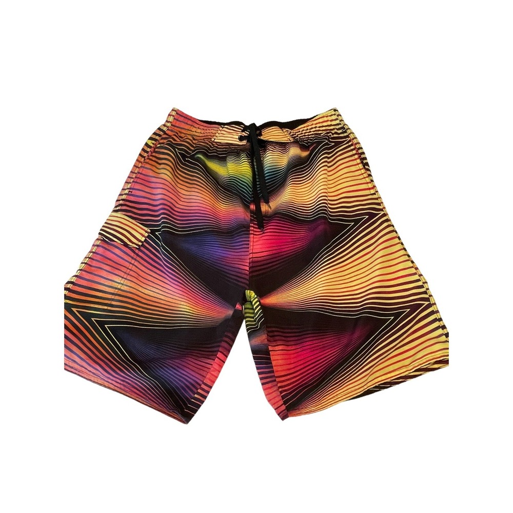 Men's Tru Cal Multi Color Board‎ Shorts XXL 2XL Swim Trunks Geometric Lined